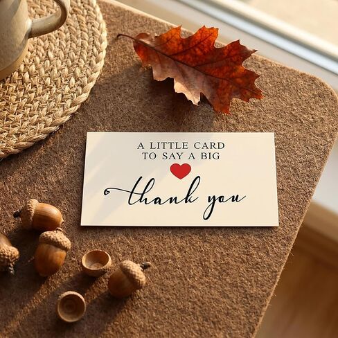 200Pcs Thank You Cards for Small Business, 2 x 3.5 Inches/5 x 9 cm A Little Card to Say A Big Thank You, Customer Appreciation Notes for Packaging Essentials Supplies in Kuwait