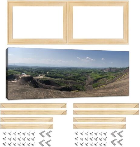 Wooden Art Frames for Canvas 15.7 x 27.6 in (40 x 70 cm) Wood Stretcher Bars Kit Oil Paintings Wood Frame DIY Wall Art Decoration, Accessories Included in Kuwait