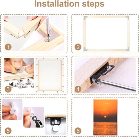 Wooden Art Frames for Canvas 15.7 x 27.6 in (40 x 70 cm) Wood Stretcher Bars Kit Oil Paintings Wood Frame DIY Wall Art Decoration, Accessories Included in Kuwait