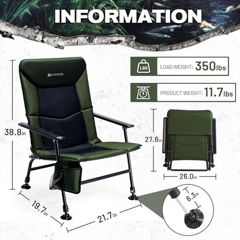 Folding Camping Chair, Outdoor Fishing Chair for Adults Breathable Mesh with Adjustable High Back Support and Leg, Aluminum Frame for Fishing, Camp, Lawn, Patio. in Saudi Arabia