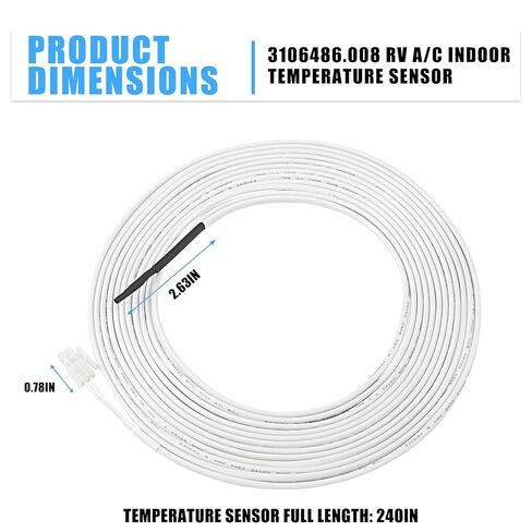 3106486.008 مستشعر درجة الحرارة الداخلي RV A/C يناسب نماذج Duo-Therm، بما في ذلك Duo-Therm 3106463.007,3106453.005,3105935.047,3105935.049,3105935.057 in Kuwait