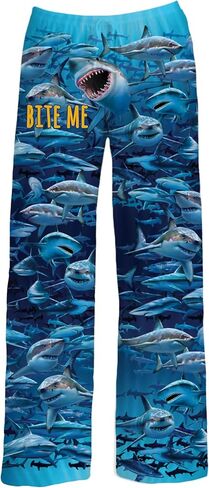 BRIEF INSANITY Lounge Pajamas Pants for Men and Women | Animal Shark Print Bottoms - Great White Loungewear Pants in Saudi Arabia