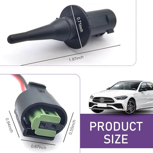 2 PCS Outer Ambient Air Temperature Sensor, Real-time Ambient Temperature Monitoring with Harness Plug, OEM #0075421318 0005428418 5S11829, Compatible with Mercedes-Benz (Black)​ in Kuwait