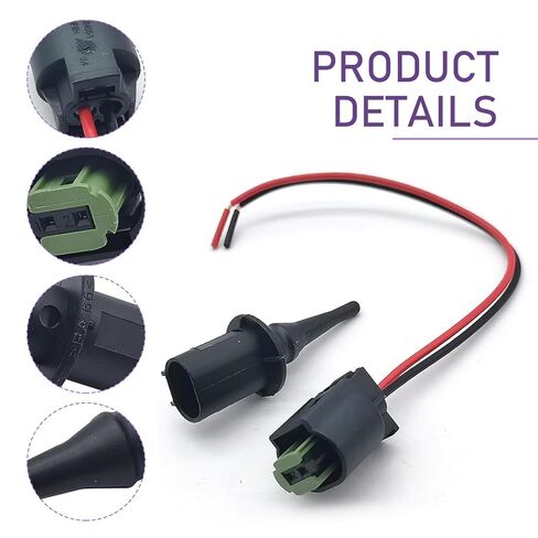 2 PCS Outer Ambient Air Temperature Sensor, Real-time Ambient Temperature Monitoring with Harness Plug, OEM #0075421318 0005428418 5S11829, Compatible with Mercedes-Benz (Black)​ in Kuwait