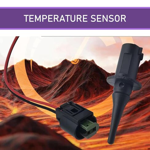 2 PCS Outer Ambient Air Temperature Sensor, Real-time Ambient Temperature Monitoring with Harness Plug, OEM #0075421318 0005428418 5S11829, Compatible with Mercedes-Benz (Black)​ in Kuwait