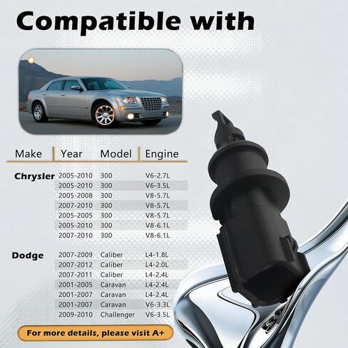 Air Intake Charge Temperature Sensor Ambient Air Temperature Sensor Compatible with Chrysler 300 2005-2010 Replaces # 4606487AB 4606487AA in Kuwait