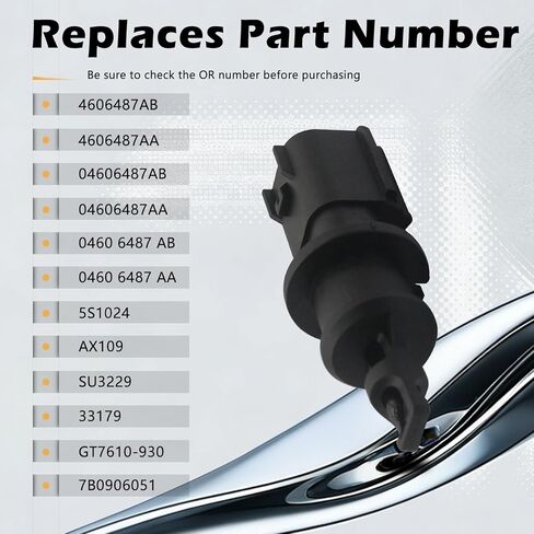 Air Intake Charge Temperature Sensor Ambient Air Temperature Sensor Compatible with Chrysler 300 2005-2010 Replaces # 4606487AB 4606487AA in Kuwait