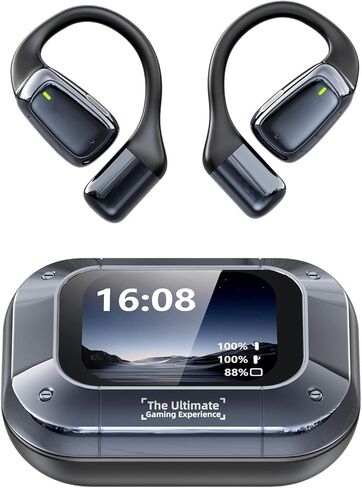NE25 AI Translation Earbuds Real Time, Open Ear Translator Earbuds with 165 Languages, LCD Touch Screen and 7 Modes for Travel Business Learning in Kuwait