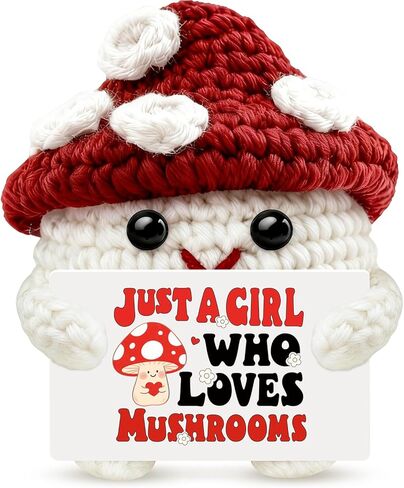 Uplifting Gift for Adults Handmade Crochet Mushroom Inspirational Gift for Mushroom Lover Funny Gifts for Birthday Graduaiton Positive Crochet Mushrooms Stuff Desk Decor in Kuwait