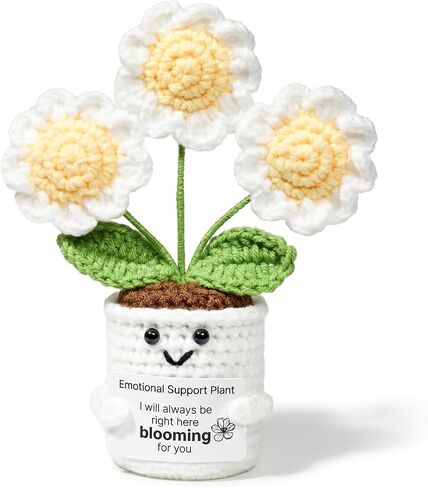 Teacher Appreciation Gifts Bulk end of Year Graduation Emotional Support Crochet Daisy Desk Decor Nurse Thank You Coworker Leaving Small Retirement Present Knitted Flower Women Mentors Staff in Kuwait