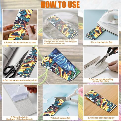 freebloss 6 مجموعة عبر غرزة المرجعية كيت 11 ct مختومة عبر الابره عدة DIY التطريز المرجعية للمبتدئين الكبار مع تعليمات، مشهد طبيعي، 6 × 20 سم / 8 "× 2.4" in Kuwait