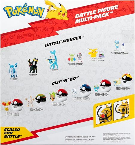 Pokémon Battle Figure 10 Pack – Nine 2-inch Battle Figures and One 4.5-inch Battle Figure in Kuwait