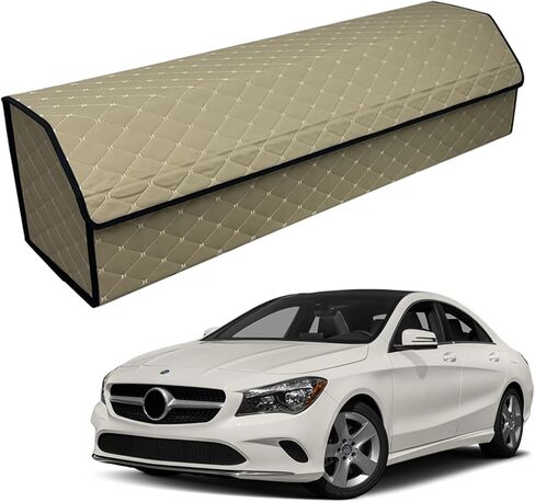 Car Trunk Organizer for Mercedes-Benz CLA 250 Custom Fit, Foldable, Leather Large Space Trunk Organizer, Hook and Loop Fastener Fix, Outdoor All-Season Use Red Blue in Kuwait
