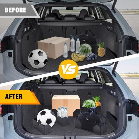Rislobx 4PCS Car Trunk Organizer Blocks with Hook and Loop Fastener, Automotive Tidy Storage Organisation Accessories for Truck, SUV, Sedan, Available to Wool Carpet (Black) in Kuwait