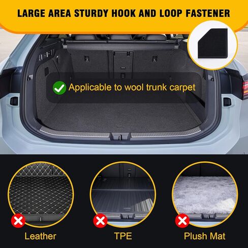 Rislobx 4PCS Car Trunk Organizer Blocks with Hook and Loop Fastener, Automotive Tidy Storage Organisation Accessories for Truck, SUV, Sedan, Available to Wool Carpet (Black) in Kuwait