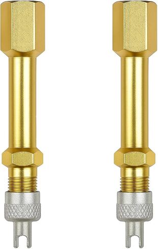 YoRise 2PCS 50mm / 1.97 "محول تمديد جذع صمام السيارة، موسع صمام الإطارات بتصميم مستقيم التجويف، استبدال محول الإطارات النحاسية، ملحقات إصلاح موسع نفخ الهواء لمعظم السيارات (فضي) in Kuwait