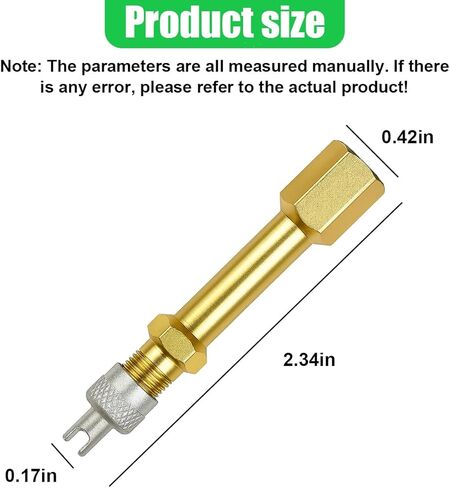 YoRise 2PCS 50mm / 1.97 "محول تمديد جذع صمام السيارة، موسع صمام الإطارات بتصميم مستقيم التجويف، استبدال محول الإطارات النحاسية، ملحقات إصلاح موسع نفخ الهواء لمعظم السيارات (فضي) in Kuwait