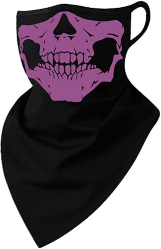 CORIRESHA Skull Face Mask Cover Neck Gaiter with Ear Loops Dust Sun Protection Bandana for Men Women in Kuwait