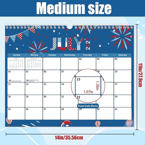 GuassLee Wall Calendar 2026-2027, 19 Months Running from Jun. 2026 to Dec. 2027, 14" X 11" Paper Hanging Planner Wall with Thick Paper for Office Home Planning & Organizing in Kuwait