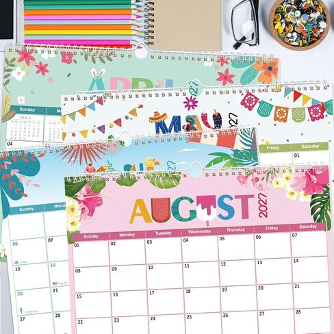 GuassLee Wall Calendar 2026-2027, 19 Months Running from Jun. 2026 to Dec. 2027, 14" X 11" Paper Hanging Planner Wall with Thick Paper for Office Home Planning & Organizing in Kuwait