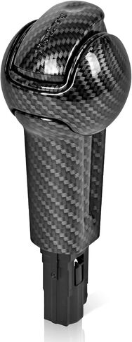 KUROSHIO OEM Style Leather Automatic Gear Shift Knob for Ford Mustang 2015-2026, Fits EcoBoost GT S550 S650 AT Only, Chrome Silver Trim Shifter Handle Replacement in Kuwait