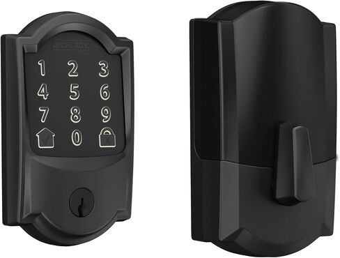 قفل Schlage Encode Smart Wi-Fi Deadbolt مع لوحة مفاتيح تعمل باللمس، دخول الباب الأمامي بدون مفتاح، التحكم في التطبيق، Alexa، Google Home وAirbnb متوافق، نيكل ساتان، BE489WB CAM 619 in Kuwait