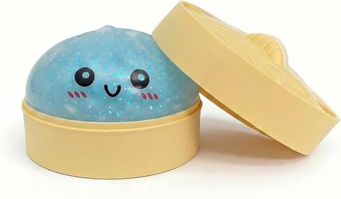 Tie Dye Dumpling Squishies Stress Balls,Colorful Squeeze Dough Ball Fidget Sensory Toys,Stretchy Hand Desk Toy with Food Steamer for Stress Relief Gift,Pink and Blue in Kuwait