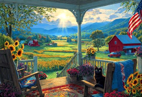 Jigsaw Puzzles for Adults 1000 Pieces - Charming Farmhouse Landscape,Challenging Puzzle Game with Poster,Colorful Puzzle Activity for Family Game Night,Gift for Puzzle Lovers in Kuwait