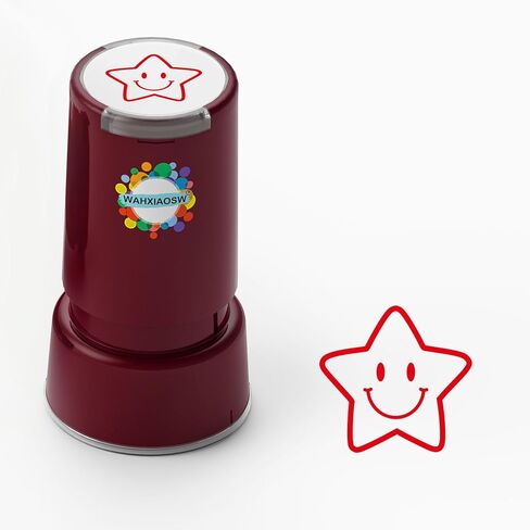 Self-Inking Star Stamp for Teachers, Hand Stamps for Events and Classroom, Teacher Stamps for School, Greeting Cards, and Scrapbooks (0.79inch, Smiley Five-Pointed Star) in Saudi Arabia