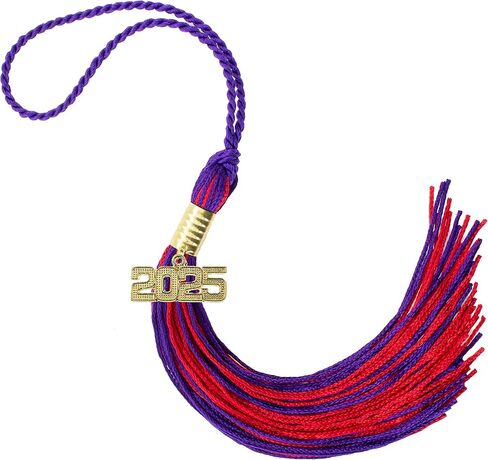 شرابة التخرج من Tassel Depot 2026 باللون الأرجواني/الأبيض - متوفرة بكل الألوان المدرسية - صُنعت في الولايات المتحدة الأمريكية in Kuwait