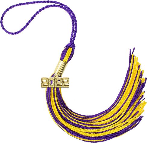 شرابة التخرج من Tassel Depot 2026 باللون الأرجواني/الأبيض - متوفرة بكل الألوان المدرسية - صُنعت في الولايات المتحدة الأمريكية in Kuwait