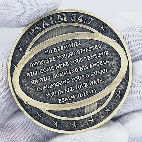 Archangel Sancti Michael Christian Challenge Coin - Defende Nos in Proelio Psalm 91:10-11 Divine Protection Coins in Kuwait