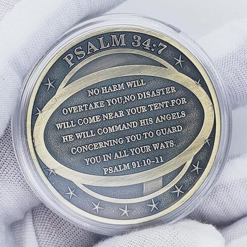 Archangel Sancti Michael Christian Challenge Coin - Defende Nos in Proelio Psalm 91:10-11 Divine Protection Coins in Kuwait