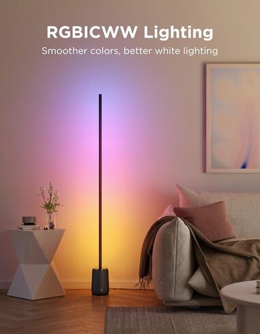Govee Floor Lamp 3 Lite, Smart RGBIC LED Corner Lamp Compatible with Alexa, SmartThings, Matter, 1400lm Dimmable Color Changing Tall Standing Light with Music Sync for Living Room Bedroom Gaming Room in Kuwait