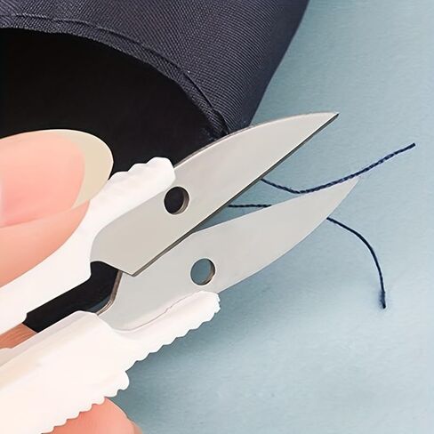 4 Pack V Shape Plastic Spring Yarn Scissors with Colored Handles, Ergonomic Thread Snips for Cross Stitch Handicraft and Precision Cutting, Handicraft Tool Essential in Kuwait