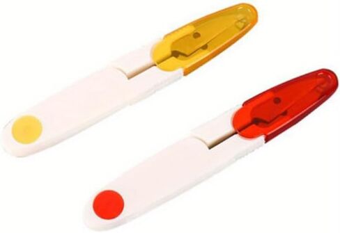 4 Pack V Shape Plastic Spring Yarn Scissors with Colored Handles, Ergonomic Thread Snips for Cross Stitch Handicraft and Precision Cutting, Handicraft Tool Essential in Kuwait