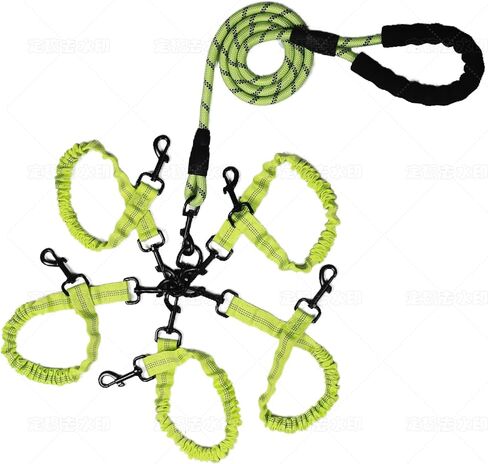 Dog Double Leashes,Rope Bungee Three Leash with Padded Handle Removable for 3 Dogs,Tangle-Free, Padded Handles, 360° Swivel Control (Pink, 3 Way) in Kuwait