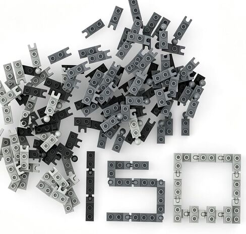 150 Piece Ball Joints Bulk Building Bricks Parts, Compatible with Lego Parts and Pieces, Mixed Colors, Black, Light Gray, Dark Gray, Classic Building Sets Bulk Bricks in Kuwait