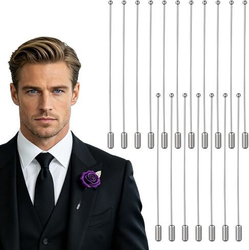 POPETPOP 20 Pcs 3.54 Inch Locking Boutonniere Pins with Cap - Extra Long Brooch Stick Pins for Jewelry Making Crafts and Costume Accessories in Kuwait