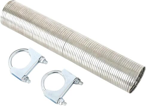 1.25" [1 1/4"] ID x 16" Length Universal stainless steel Exhaust Flex Pipe with 2x Metal Steel U Bolt Clamps in Kuwait