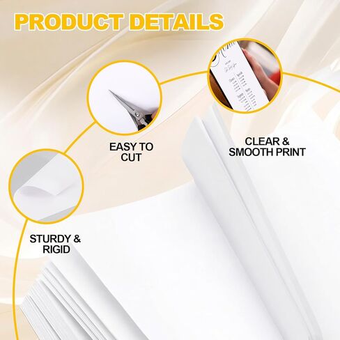 White Cardstock 8.5" x 11", 300 Sheets Heavyweight Card Stock Thick Printer Copy Paper, 110lb Premium Index Paper White Cardstock Bulk for Office, Printing, Copying, Drawing, DIY Crafts, Invitations in Kuwait