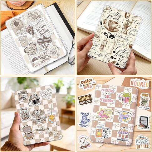 14 قطعة من بطاقات الإدخال لـ Kindle Paperwhite 11-12th وKindle Colorsoft Signature Edition، 50 قطعة من الملصقات وإدراج القارئ الإلكتروني لملحقات Kindle Paperwhite لحافظة Kindle الشفافة مقاس 6.9 بوصة × 4.8 بوصة، باللون القهوة in Kuwait