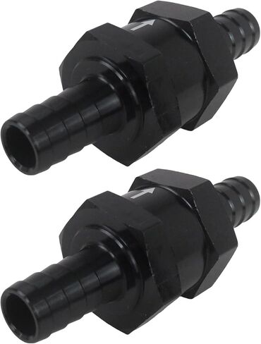 3/8" Fuel Check Valve One Way Inline Non Return Diesel Gasoline Black (10mm OD,2PCS) in Kuwait