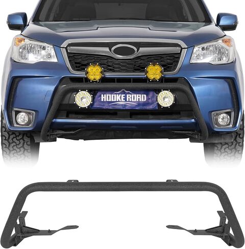Hooke Road Forester Rally Light Bar Front Bumper Guard for Subaru Forester 2014 2015 2016 2017 2018, 4 Light Tabs, Nugde Bull Bar - No Drill Installation in Kuwait