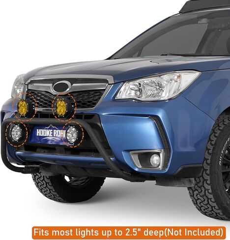 Hooke Road Forester Rally Light Bar Front Bumper Guard for Subaru Forester 2014 2015 2016 2017 2018, 4 Light Tabs, Nugde Bull Bar - No Drill Installation in Kuwait