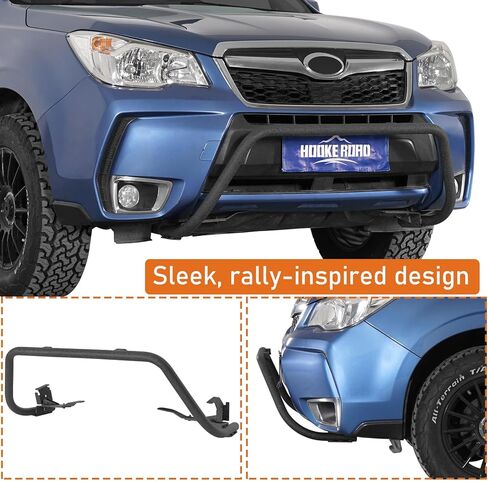 Hooke Road Forester Rally Light Bar Front Bumper Guard for Subaru Forester 2014 2015 2016 2017 2018, 4 Light Tabs, Nugde Bull Bar - No Drill Installation in Kuwait