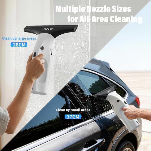 Eave Window ممسحة كهربائية لاسلكية، مجموعة تنظيف النوافذ الكهربائية مع شفرات ممسحة 11 بوصة و6.7 بوصة، ممسحة فراغ 2000Pa مع عمر بطارية 45 دقيقة وخزان مياه 270 مل، مناسبة للنوافذ والمرايا in Kuwait