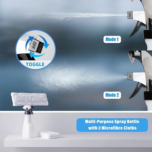 Eave Window ممسحة كهربائية لاسلكية، مجموعة تنظيف النوافذ الكهربائية مع شفرات ممسحة 11 بوصة و6.7 بوصة، ممسحة فراغ 2000Pa مع عمر بطارية 45 دقيقة وخزان مياه 270 مل، مناسبة للنوافذ والمرايا in Kuwait