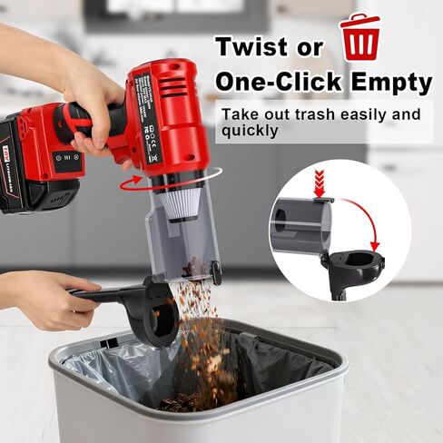 Cordless Handheld Vacuum Cleaner for Milwaukee 18V Battery: 3-Speed Modes Portable Vacuum with 20kPa 105AW Powerful Suction for Car, Pet Hair, Home Cleaning (Tool Only) in Kuwait