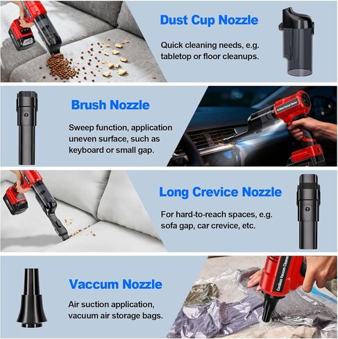 Cordless Handheld Vacuum Cleaner for Milwaukee 18V Battery: 3-Speed Modes Portable Vacuum with 20kPa 105AW Powerful Suction for Car, Pet Hair, Home Cleaning (Tool Only) in Kuwait